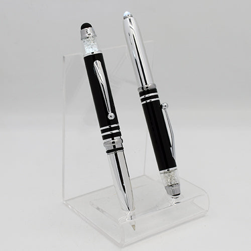 Black Metal Pen with Light + Stylus
