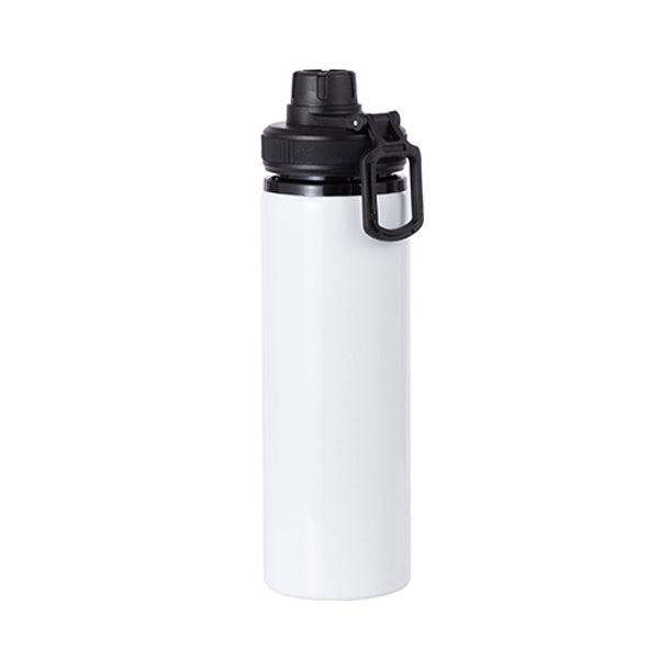 ASB-026 - White / black cap Sublimation Bottle