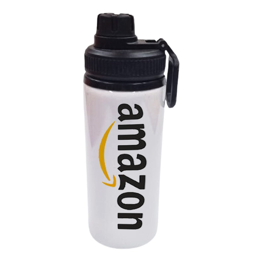 ASB-026 - White / black cap Sublimation Bottle