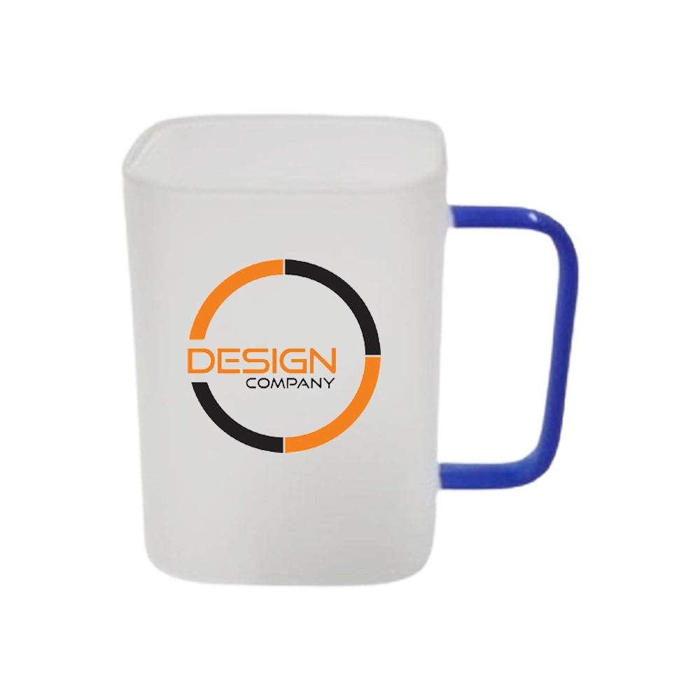 FSM - Blue -Sublimation Frosted Square Glass Mug