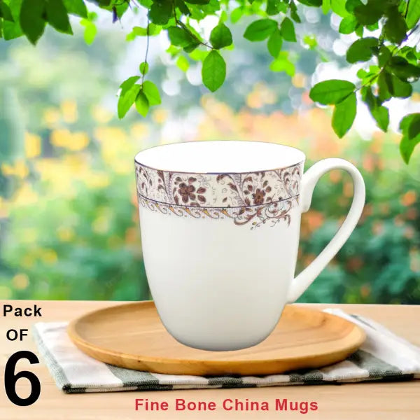 ABCM-08-Fine Bone China Mugs (Pack of 6) - simple