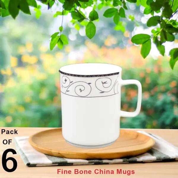 ABCM#03- Fine Bone China Mugs (Pack of 6) - simple