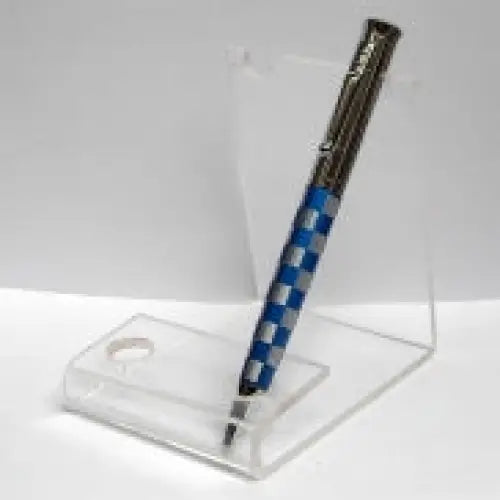 Blue and Silver Checkered Executive Pen