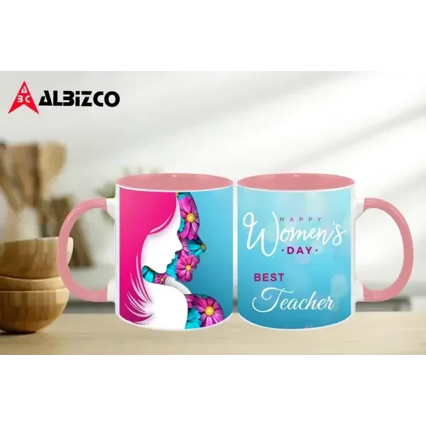 Ceramic Mugs - Women’s Day Special - Best Teacher / Pink -