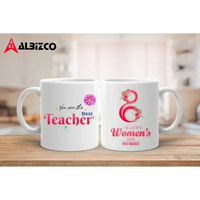 Ceramic Mugs - Women’s Day Special - Best Teacher / White -