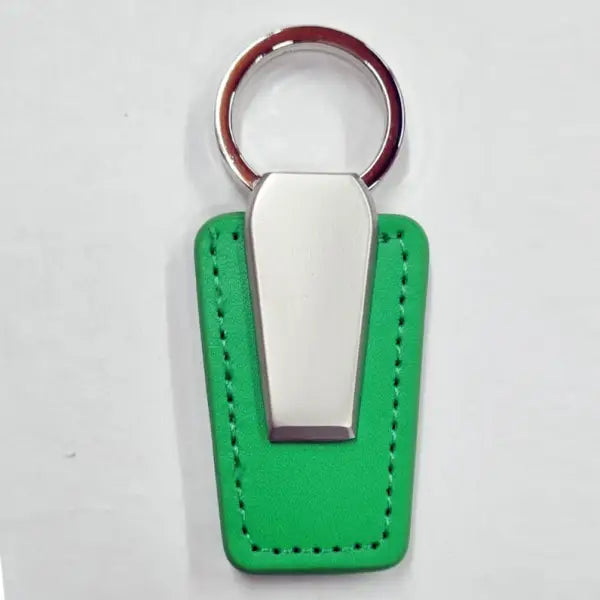 GC-312- Green Leather Keychain - simple