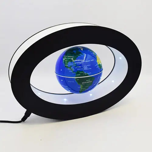 Oval Shaped Magnetic Levitating Globe with LED Light -