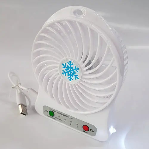 Portable Rechargeable Standing White Fan - simple