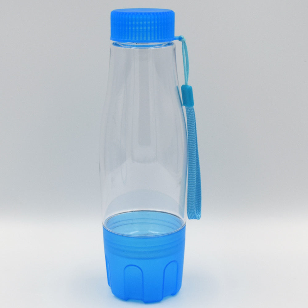YF-824 - Light Blue Plastic Bottle with Glass
