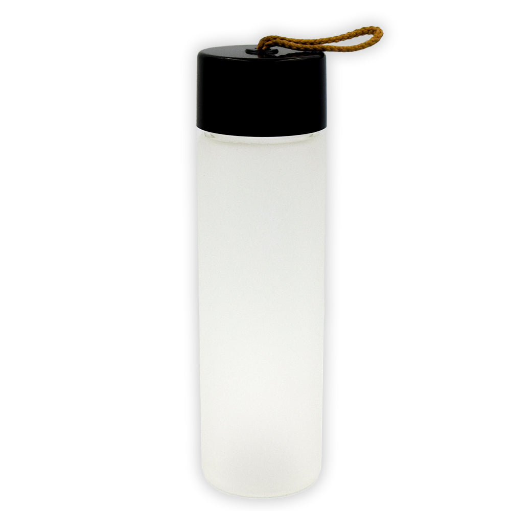 Frosted Bottle with Black Cap