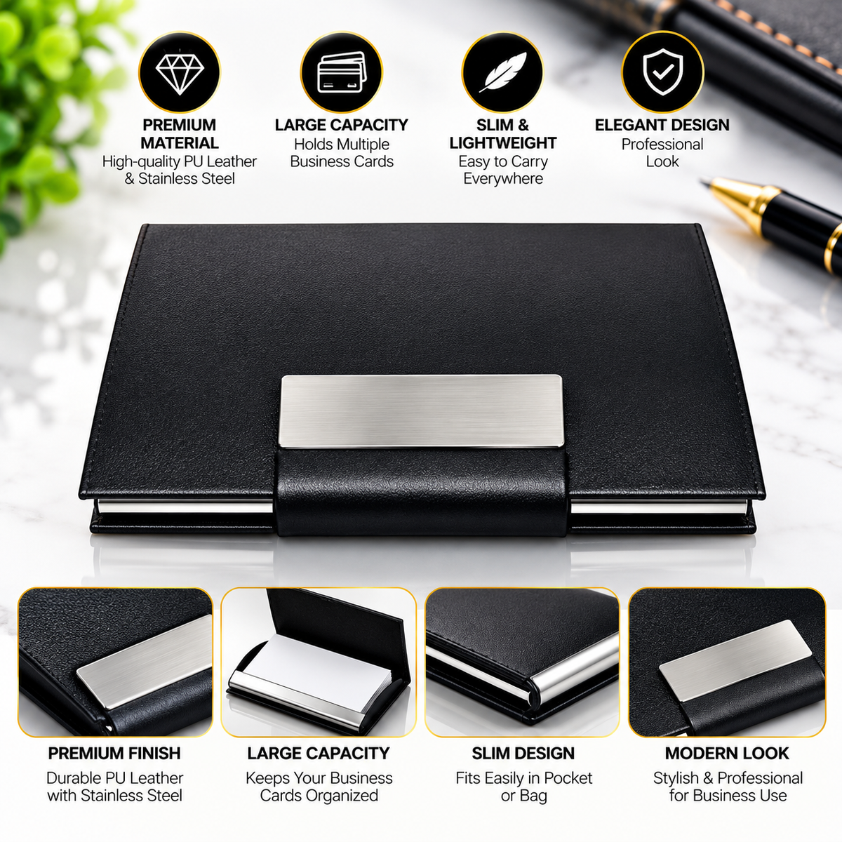 NW-247 - Black Leather card Holder