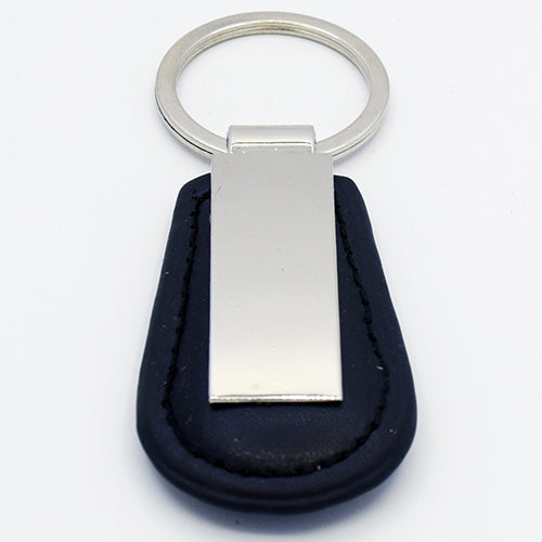 Black Leather Metal Car Keychain