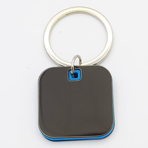 Black/Dark Blue Metal Keychain