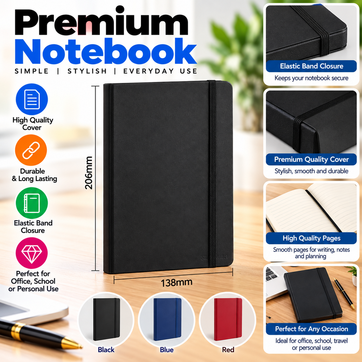 Note Book Dairy - BLACK-A5
