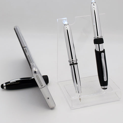 Metal Pen with Light + Stylus + Mobile Holder