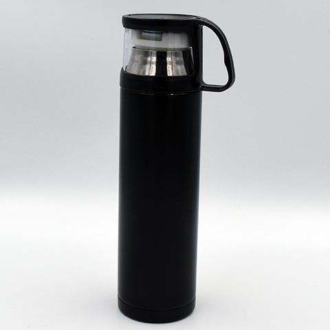 BLACK STAINLESS-STEEL SPORTS BOTTLE