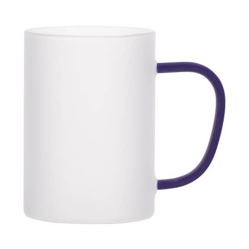 Frosted Sublimation Mug with Dark Blue Handle