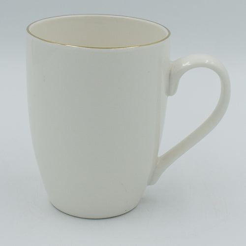 White Bone China Mug with Golden Rim