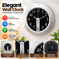Silver/Black Round Wall Clock