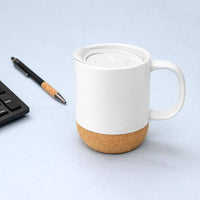 Matt White Ceramic Coffee Mug with Lid