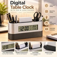 2078-Digital Clock + Pen Holder