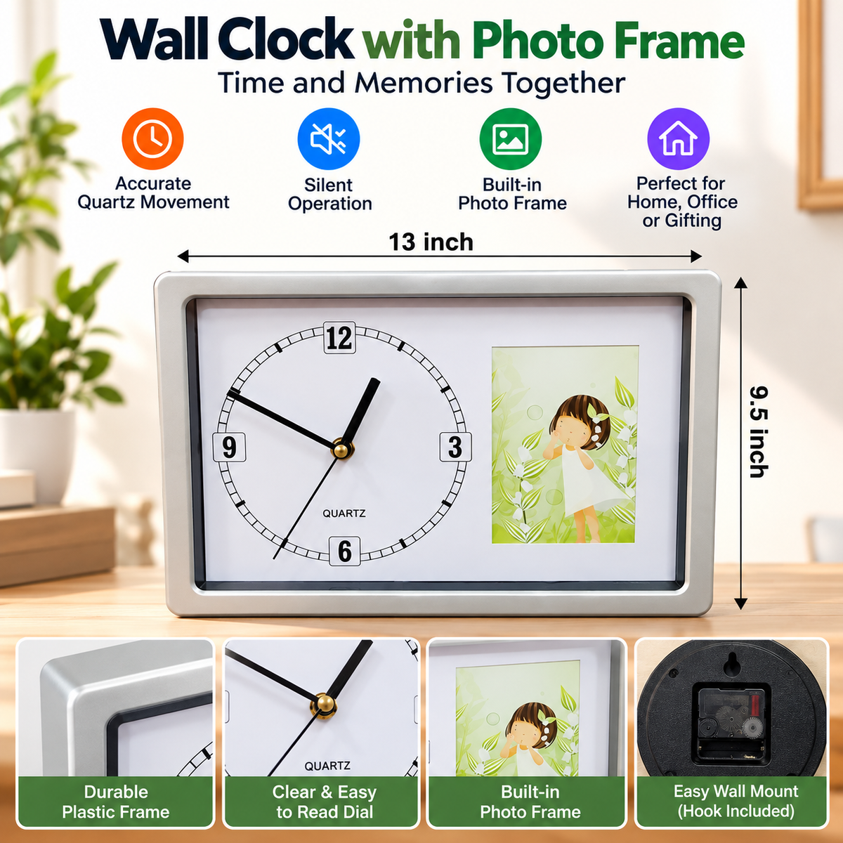 Photo Frame Wall Clock