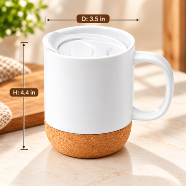 Matt White Ceramic Coffee Mug with Lid