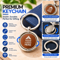 Brown Metal Keychain