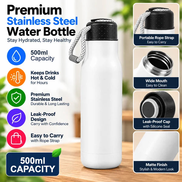 SS Hot n Cold Bottle YF - 812 - WHITE - 500Ml