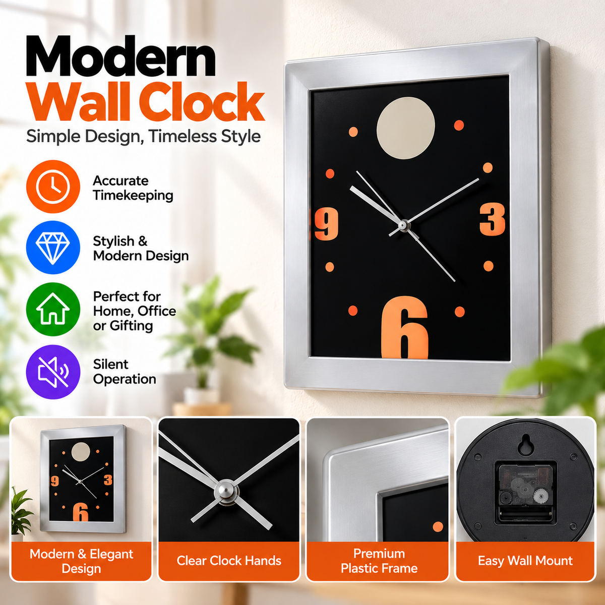 Square Wall Clock