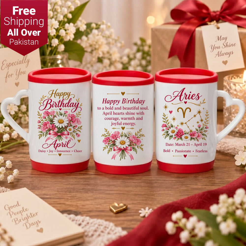 Happy Birthday April Ceramic Printed Mug