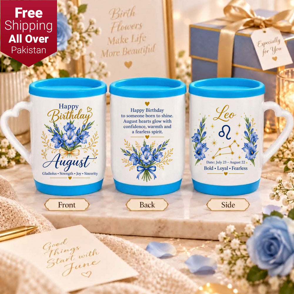 Happy Birthday August Ceramic Printed Mug