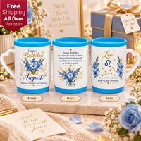 Happy Birthday August Ceramic Printed Mug