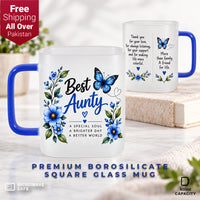 Best Aunty Premium Borosilicate Square Glass Mug - 400ml