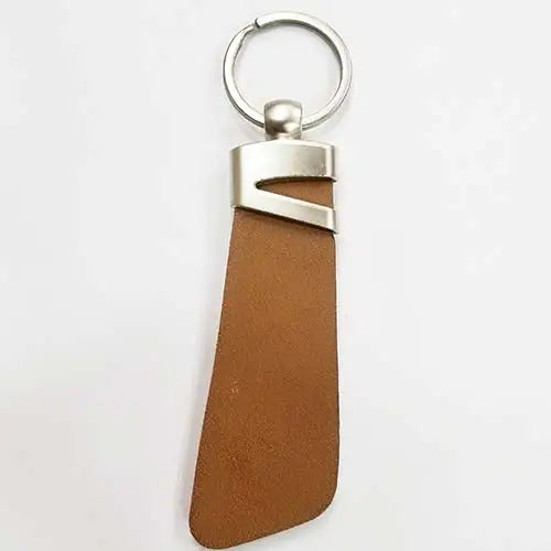 Brown Leather Keychain