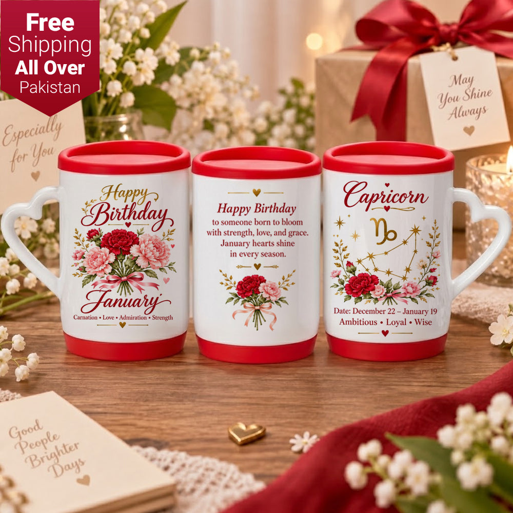 Happy Birthday January Ceramic Printed Mug