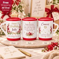 Happy Birthday July Ceramic Printed Mug