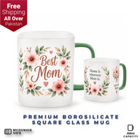 Best Mom Premium Borosilicate Square Glass Mug - 400ml