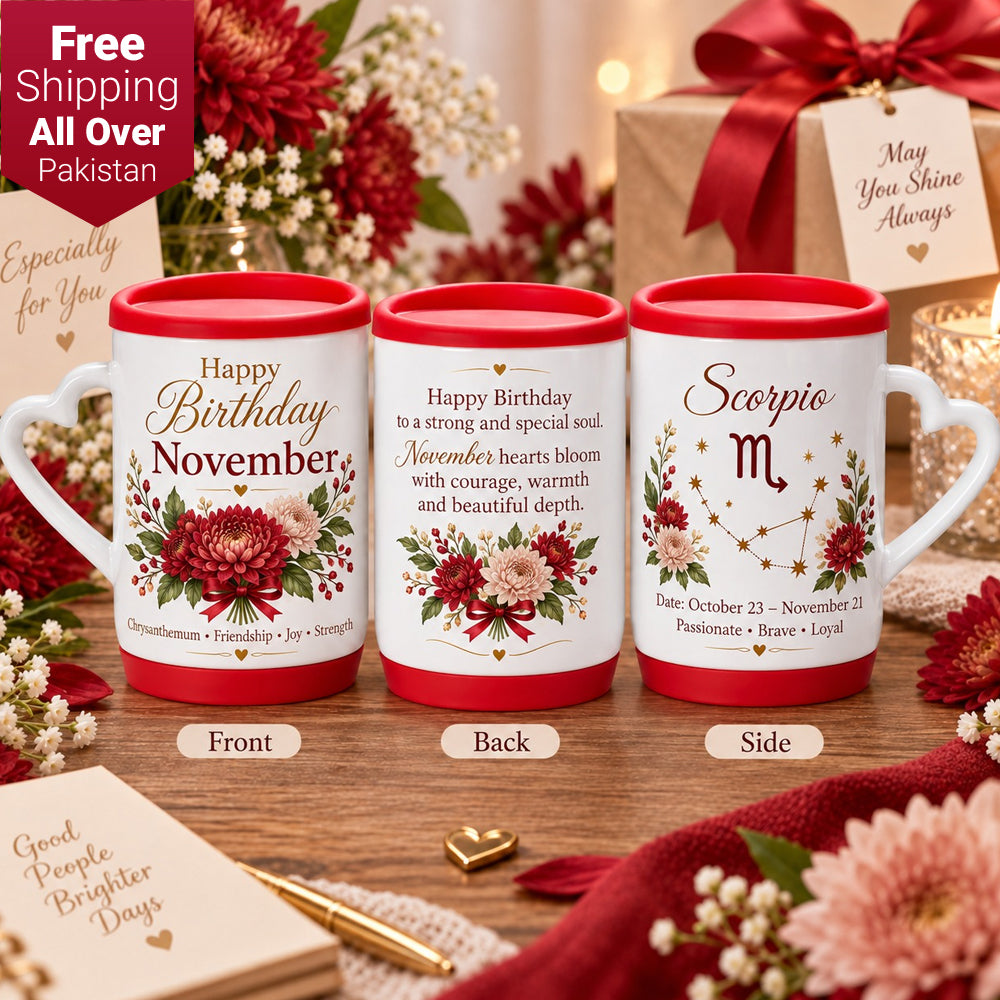Happy Birthday November Ceramic Printed Mug