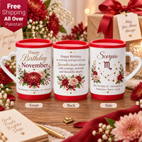 Happy Birthday November Ceramic Printed Mug