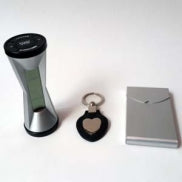 Desk Set with Table Clock, Cardholder and Keychain