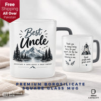 Best Uncle Premium Borosilicate Square Glass Mug - 400ml