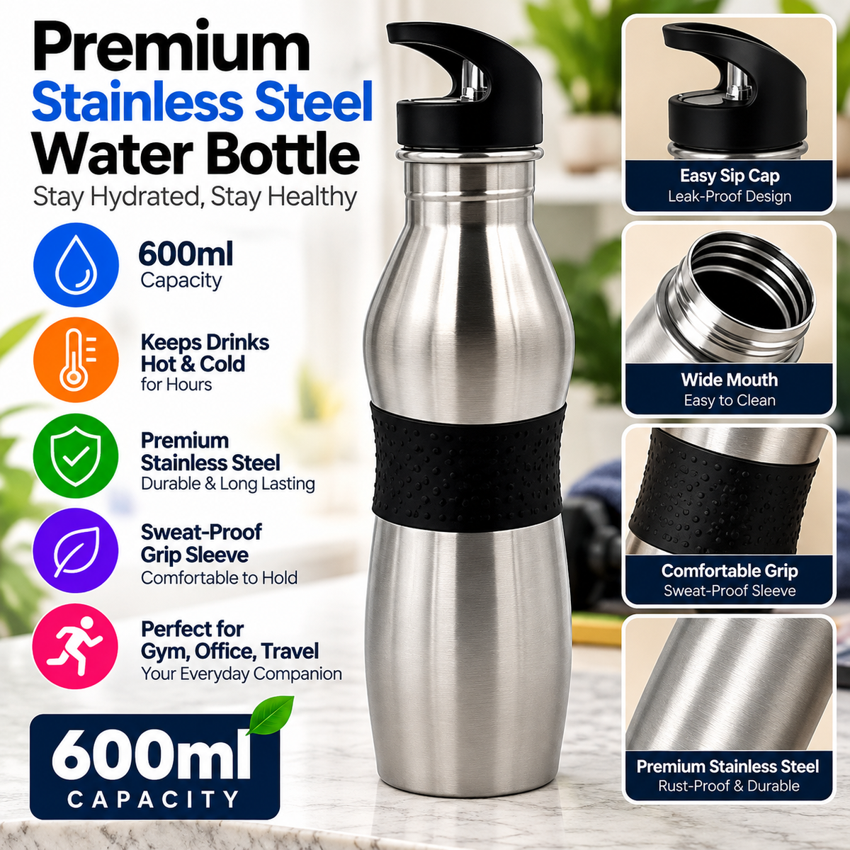 Stainless Steel Sports Bottle