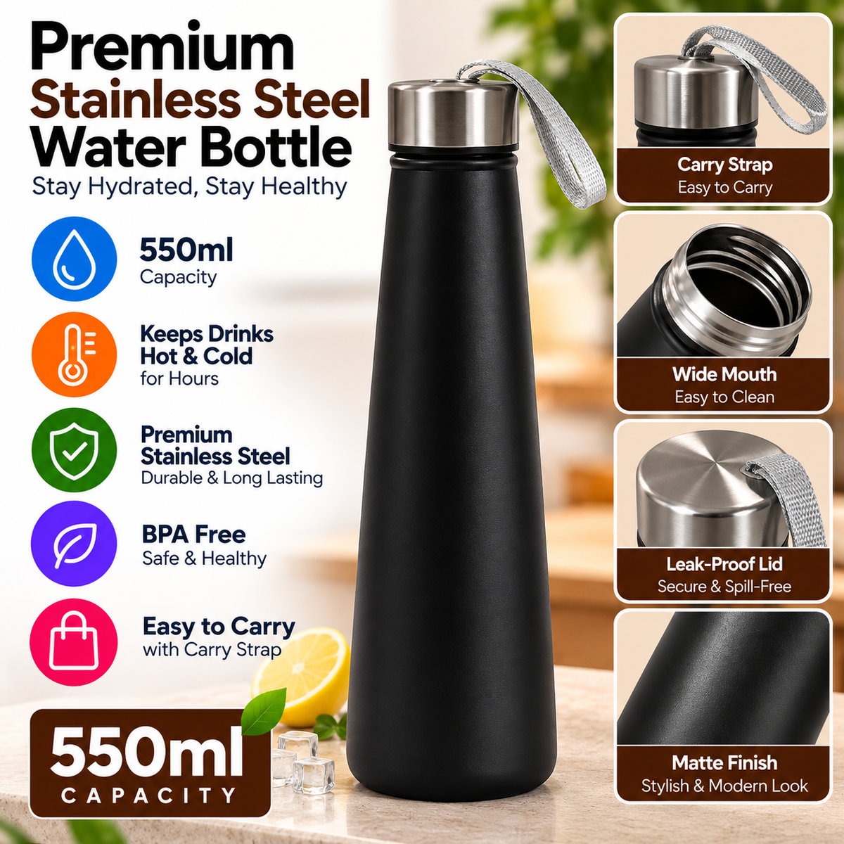 Black SS Sports Bottle-UN-347