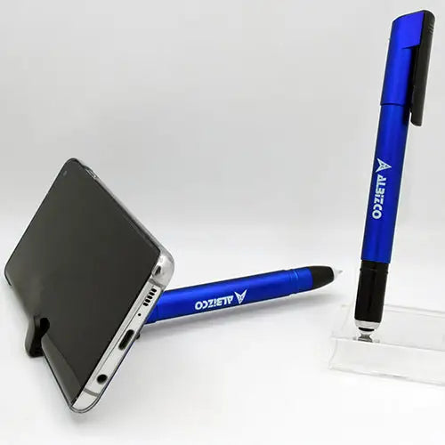Blue Pen with Phone Holder