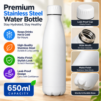 White Stainless Steel Water Bottle YF-817