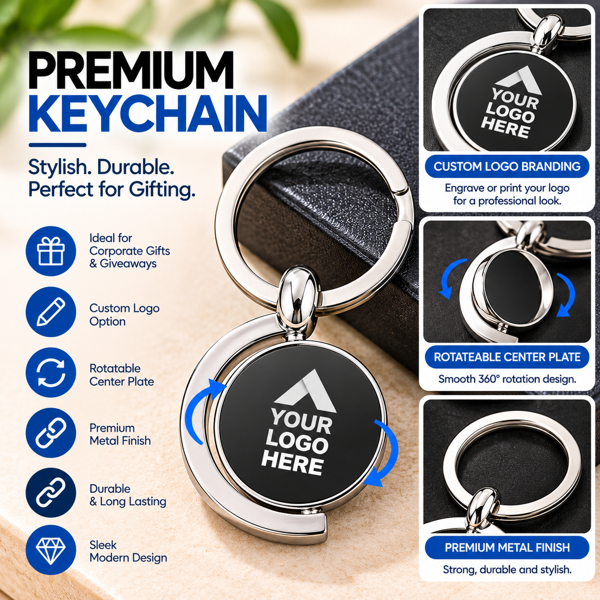 Black Metal Keychain