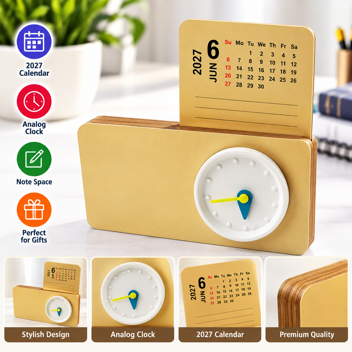 CW-1101- Table Clock + Calender