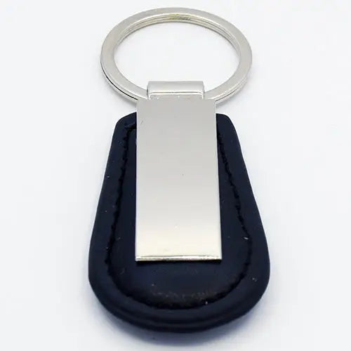 Black Leather Metal Car Keychain