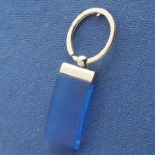 Blue Plastic Metal Keychain